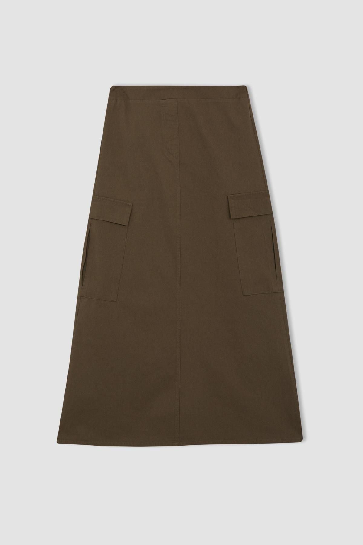 Regular Fit Gabardin Maxi Etek Regular Fit Gabardin Maxi Etek