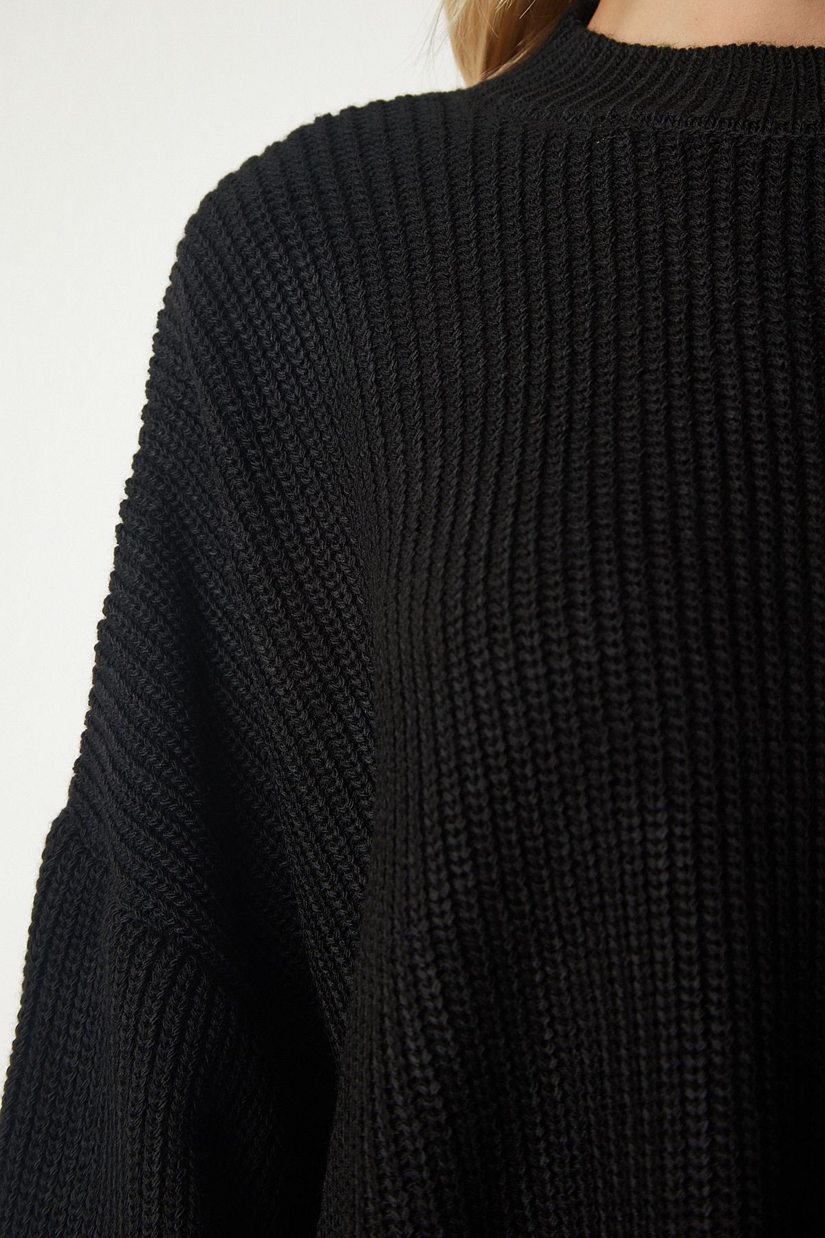 Kadın Siyah Oversize Basic Triko Kazak mx00126 Kadın Siyah Oversize Basic Triko Kazak mx00126