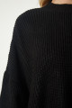 Kadın Siyah Oversize Basic Triko Kazak mx00126 Kadın Siyah Oversize Basic Triko Kazak mx00126