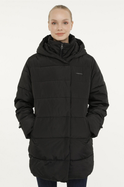 W-SN36 KARINA COAT 2PR Siyah Kadın Uzun Kaban W-SN36 KARINA COAT 2PR Siyah Kadın Uzun Kaban