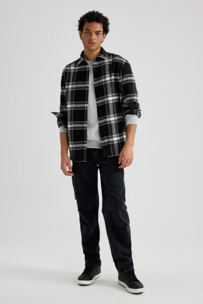 Regular Fit Polo Yaka Kareli Oduncu Flanel Uzun Kollu Gömlek S9275az23au Regular Fit Polo Yaka Kareli Oduncu Flanel Uzun Kollu Gömlek S9275az23au