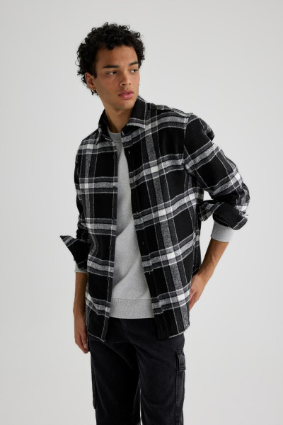 Regular Fit Polo Yaka Kareli Oduncu Flanel Uzun Kollu Gömlek S9275az23au Regular Fit Polo Yaka Kareli Oduncu Flanel Uzun Kollu Gömlek S9275az23au