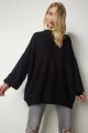 Kadın Siyah Oversize Basic Triko Kazak mx00126 Kadın Siyah Oversize Basic Triko Kazak mx00126