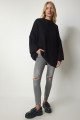Kadın Siyah Oversize Basic Triko Kazak mx00126 Kadın Siyah Oversize Basic Triko Kazak mx00126