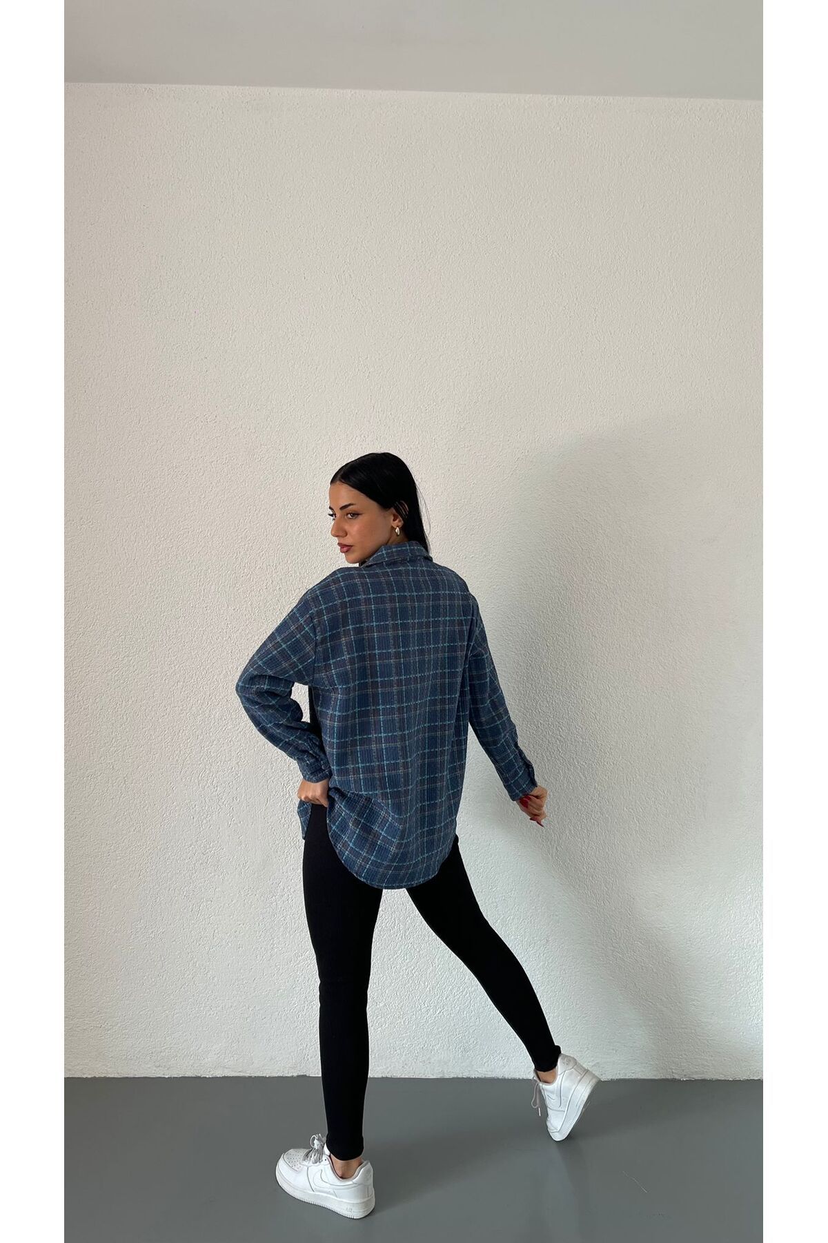 Lacivert Oduncu Ceket Gömlek Oversize Geniş Kalıp Lacivert Oduncu Ceket Gömlek Oversize Geniş Kalıp