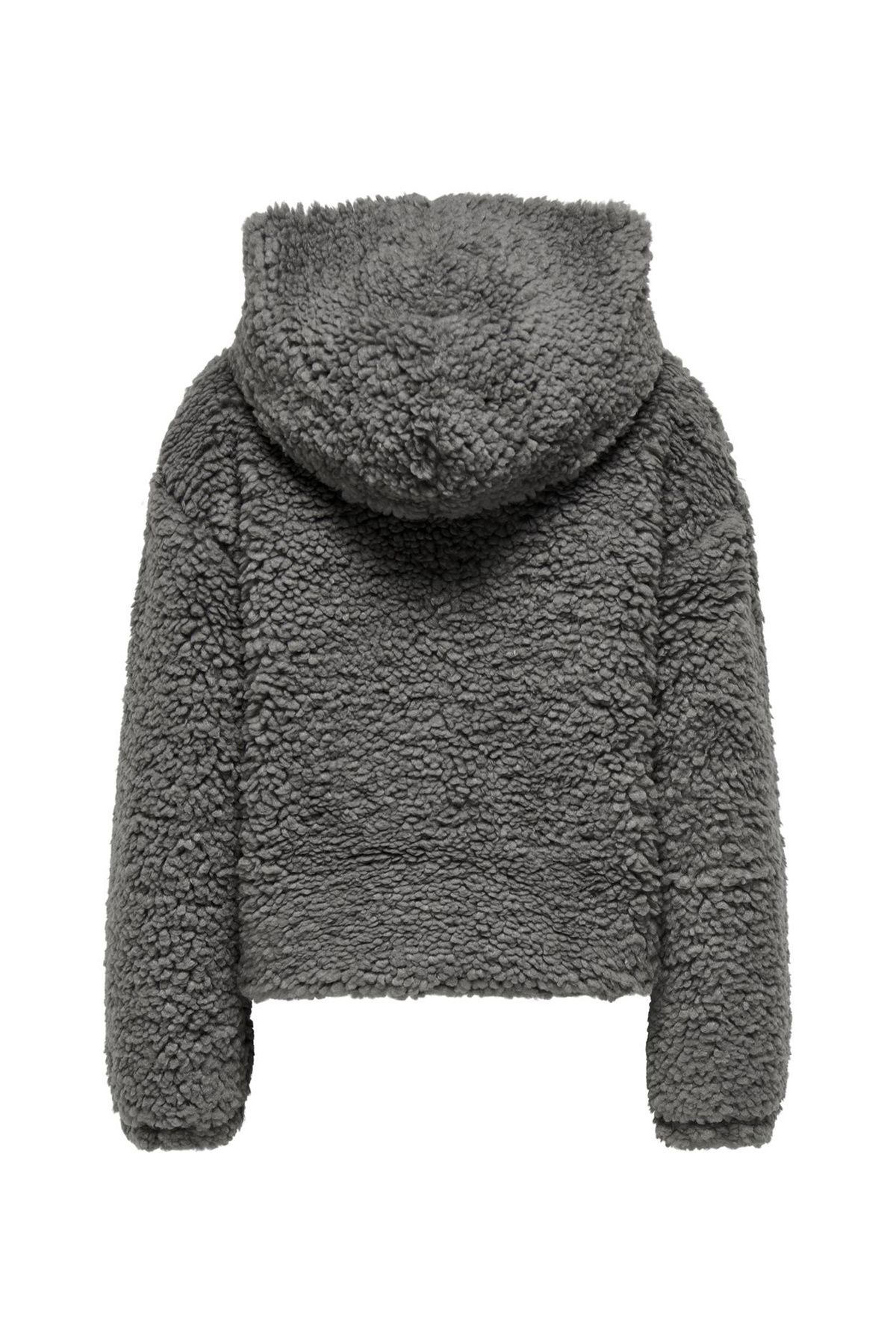 Normal Gümüş Kadın Ceket ONLELLIE SHERPA HOODED JACKET CC O Normal Gümüş Kadın Ceket ONLELLIE SHERPA HOODED JACKET CC O